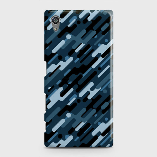 Sony Xperia Z5 Cover - Camo Series 3 - Black & Blue Design - Matte Finish - Snap On Hard Case with LifeTime Colors Guarantee