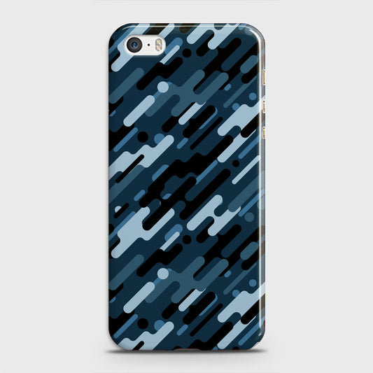 iPhone 5C Cover - Camo Series 3 - Black & Blue Design - Matte Finish - Snap On Hard Case with LifeTime Colors Guarantee