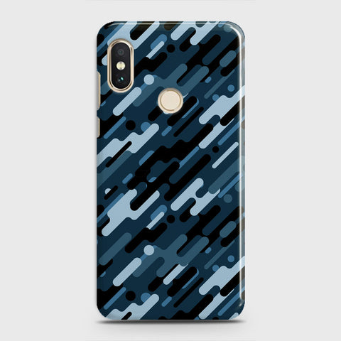 Xiaomi Mi 8 Cover - Camo Series 3 - Black & Blue Design - Matte Finish - Snap On Hard Case with LifeTime Colors Guarantee