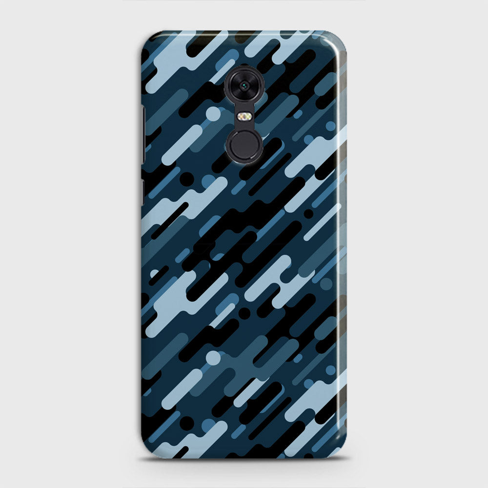 Redmi 5 Plus  Cover - Camo Series 3 - Black & Blue Design - Matte Finish - Snap On Hard Case with LifeTime Colors Guarantee