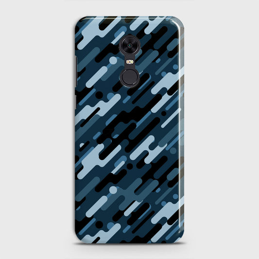 Redmi 5 Plus  Cover - Camo Series 3 - Black & Blue Design - Matte Finish - Snap On Hard Case with LifeTime Colors Guarantee