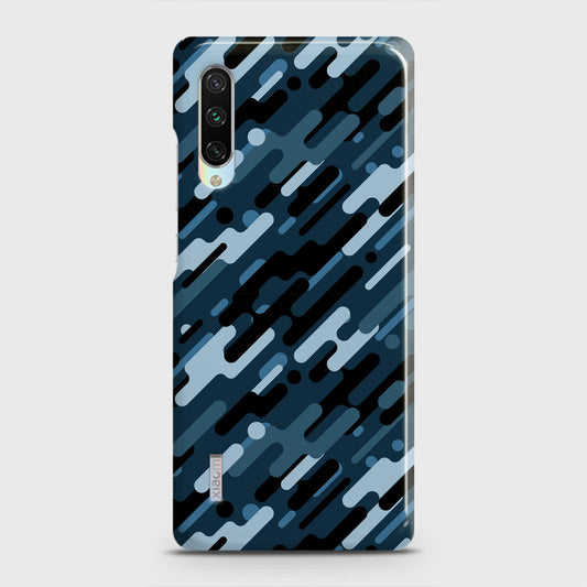Xiaomi Mi A3 Cover - Camo Series 3 - Black & Blue Design - Matte Finish - Snap On Hard Case with LifeTime Colors Guarantee