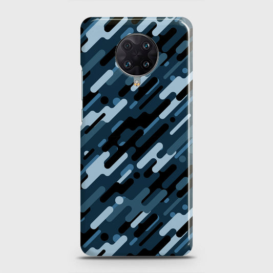 Xiaomi Poco F2 Pro Cover - Camo Series 3 - Black & Blue Design - Matte Finish - Snap On Hard Case with LifeTime Colors Guarantee