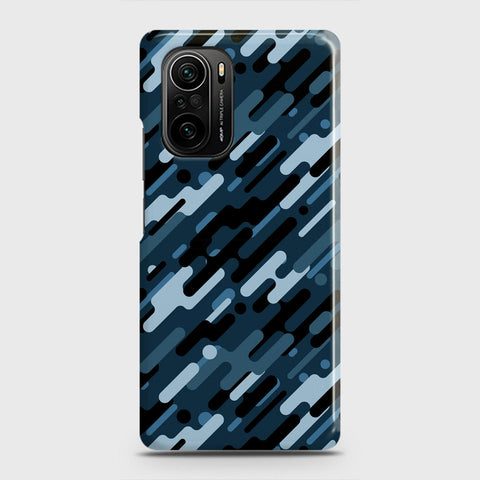 Xiaomi Poco F3 Cover - Camo Series 3 - Black & Blue Design - Matte Finish - Snap On Hard Case with LifeTime Colors Guarantee