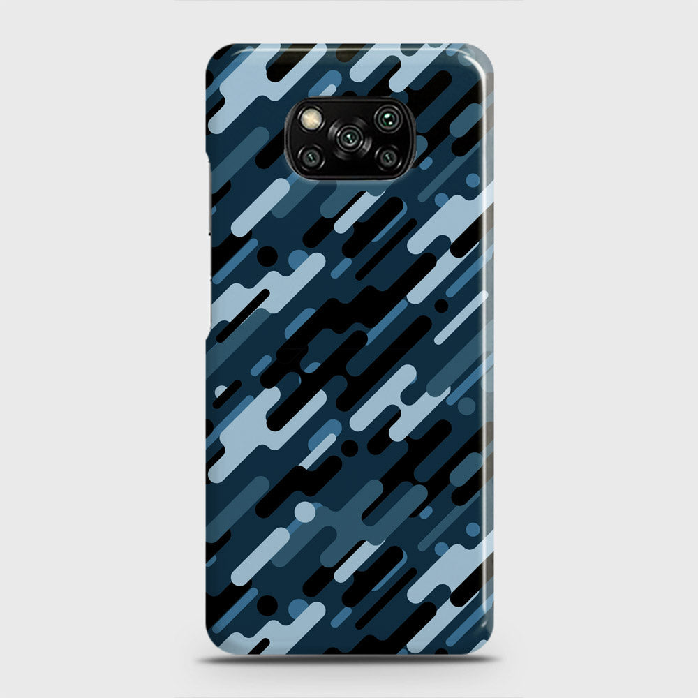 Xiaomi Poco X3 Cover - Camo Series 3 - Black & Blue Design - Matte Finish - Snap On Hard Case with LifeTime Colors Guarantee