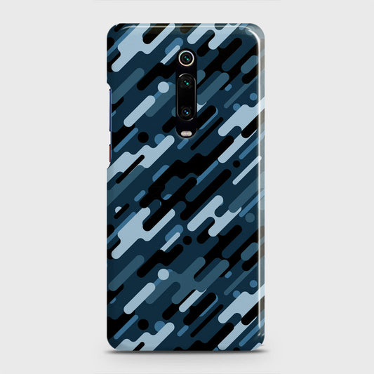 Xiaomi Mi 9T Cover - Camo Series 3 - Black & Blue Design - Matte Finish - Snap On Hard Case with LifeTime Colors Guarantee