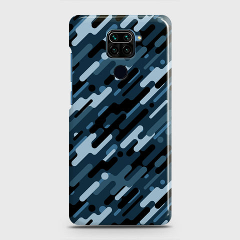 Xiaomi Redmi Note 9 Cover - Camo Series 3 - Black & Blue Design - Matte Finish - Snap On Hard Case with LifeTime Colors Guarantee