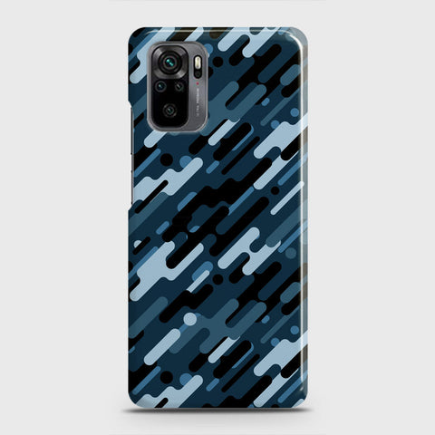 Xiaomi Redmi Note 10 4G Cover - Camo Series 3 - Black & Blue Design - Matte Finish - Snap On Hard Case with LifeTime Colors Guarantee