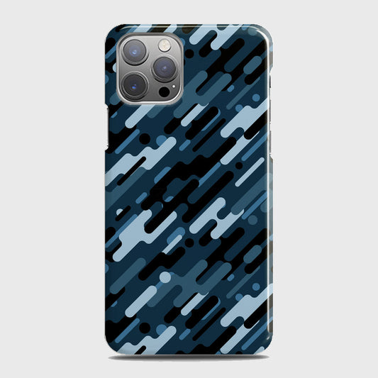 iPhone 12 Pro Max Cover - Camo Series 3 - Black & Blue Design - Matte Finish - Snap On Hard Case with LifeTime Colors Guarantee