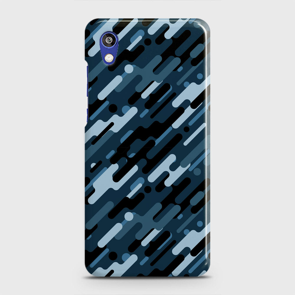 Honor 8S Cover - Camo Series 3 - Black & Blue Design - Matte Finish - Snap On Hard Case with LifeTime Colors Guarantee