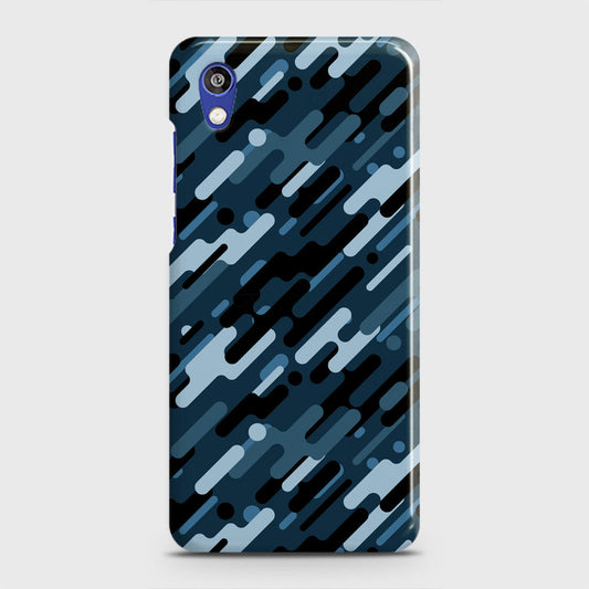 Honor 8S Cover - Camo Series 3 - Black & Blue Design - Matte Finish - Snap On Hard Case with LifeTime Colors Guarantee