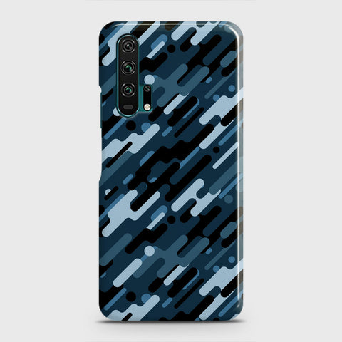Honor 20 Pro Cover - Camo Series 3 - Black & Blue Design - Matte Finish - Snap On Hard Case with LifeTime Colors Guarantee