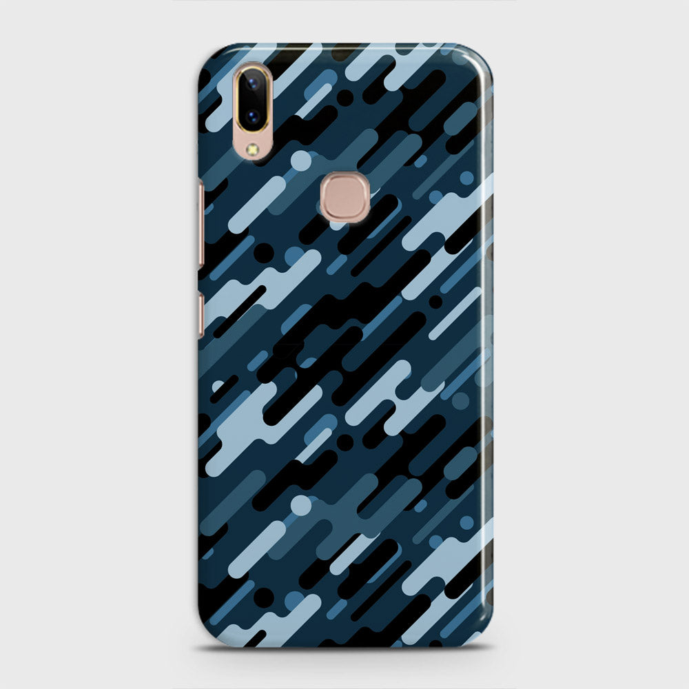 Vivo V9 / V9 Youth Cover - Camo Series 3 - Black & Blue Design - Matte Finish - Snap On Hard Case with LifeTime Colors Guarantee