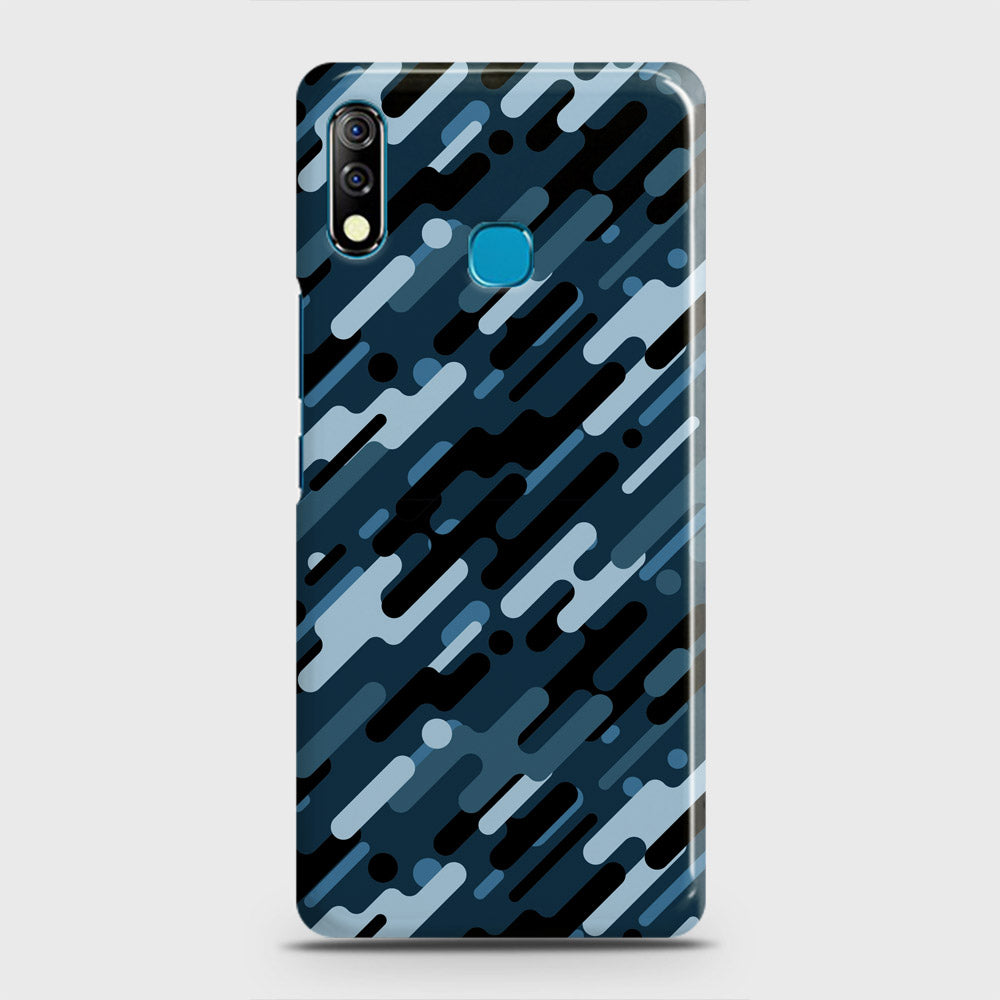 Infinix Hot 8 Lite Cover - Camo Series 3 - Black & Blue Design - Matte Finish - Snap On Hard Case with LifeTime Colors Guarantee