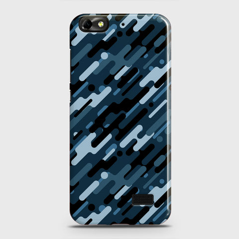 Huawei Honor 4C Cover - Camo Series 3 - Black & Blue Design - Matte Finish - Snap On Hard Case with LifeTime Colors Guarantee