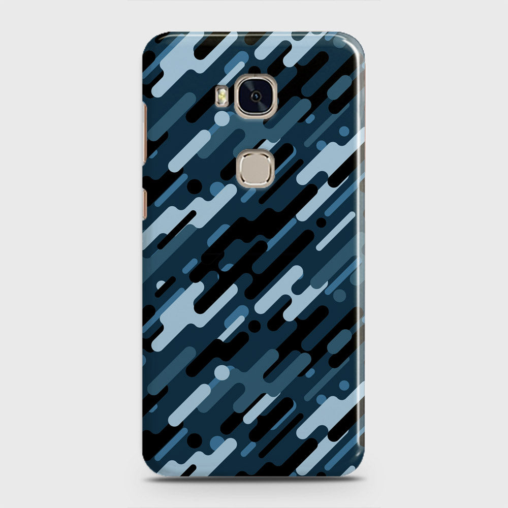 Huawei Honor 5X Cover - Camo Series 3 - Black & Blue Design - Matte Finish - Snap On Hard Case with LifeTime Colors Guarantee