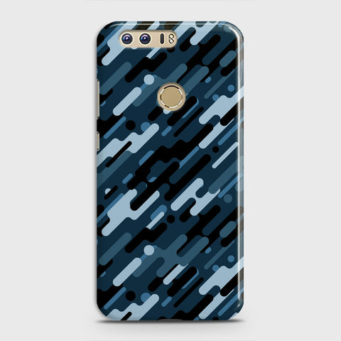 Huawei Honor 8 Cover - Camo Series 3 - Black & Blue Design - Matte Finish - Snap On Hard Case with LifeTime Colors Guarantee