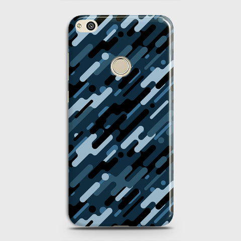 Huawei Honor 8 Lite Cover - Camo Series 3 - Black & Blue Design - Matte Finish - Snap On Hard Case with LifeTime Colors Guarantee