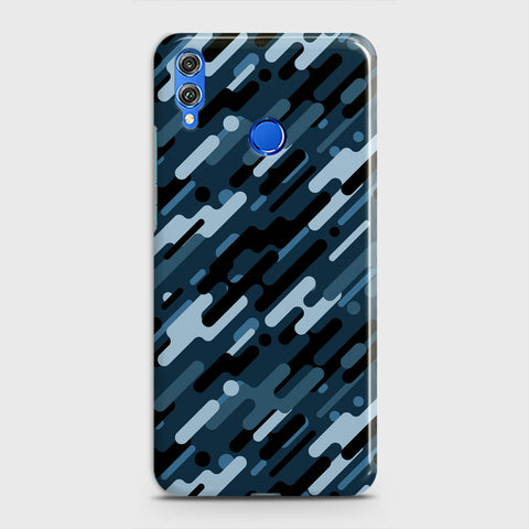 Huawei Honor 8X Cover - Camo Series 3 - Black & Blue Design - Matte Finish - Snap On Hard Case with LifeTime Colors Guarantee