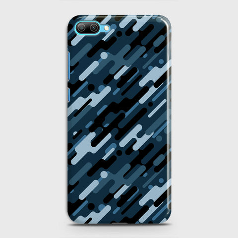 Huawei Honor 10 Lite Cover - Camo Series 3 - Black & Blue Design - Matte Finish - Snap On Hard Case with LifeTime Colors Guarantee