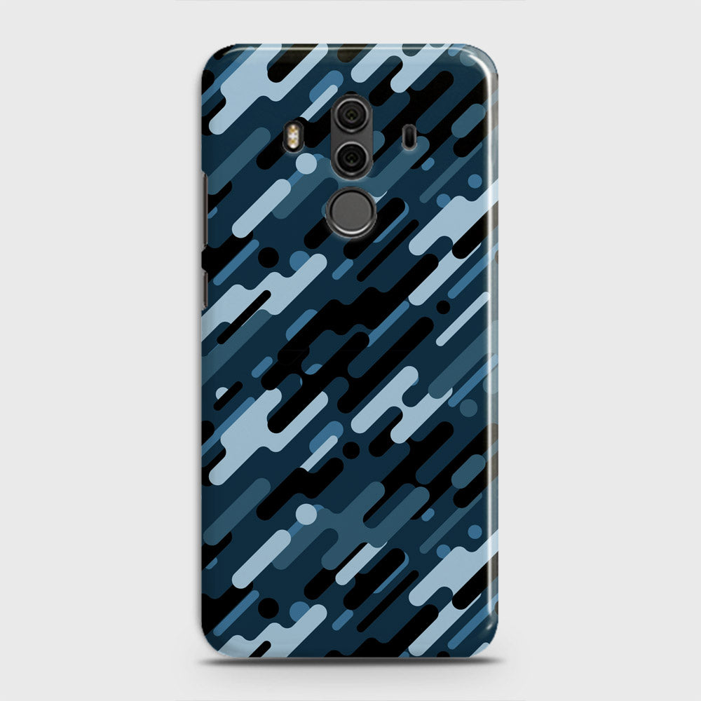 Huawei Mate 10 Pro Cover - Camo Series 3 - Black & Blue Design - Matte Finish - Snap On Hard Case with LifeTime Colors Guarantee