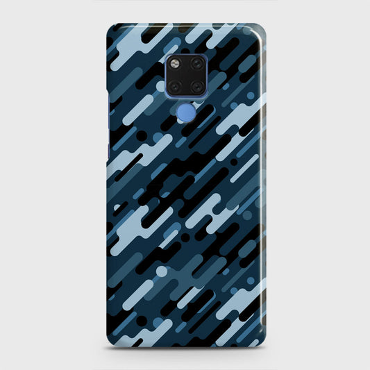 Huawei Mate 20 Cover - Camo Series 3 - Black & Blue Design - Matte Finish - Snap On Hard Case with LifeTime Colors Guarantee