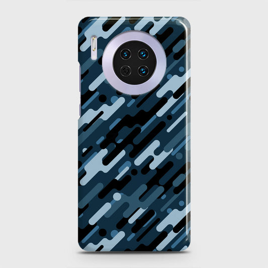 Huawei Mate 30 Cover - Camo Series 3 - Black & Blue Design - Matte Finish - Snap On Hard Case with LifeTime Colors Guarantee
