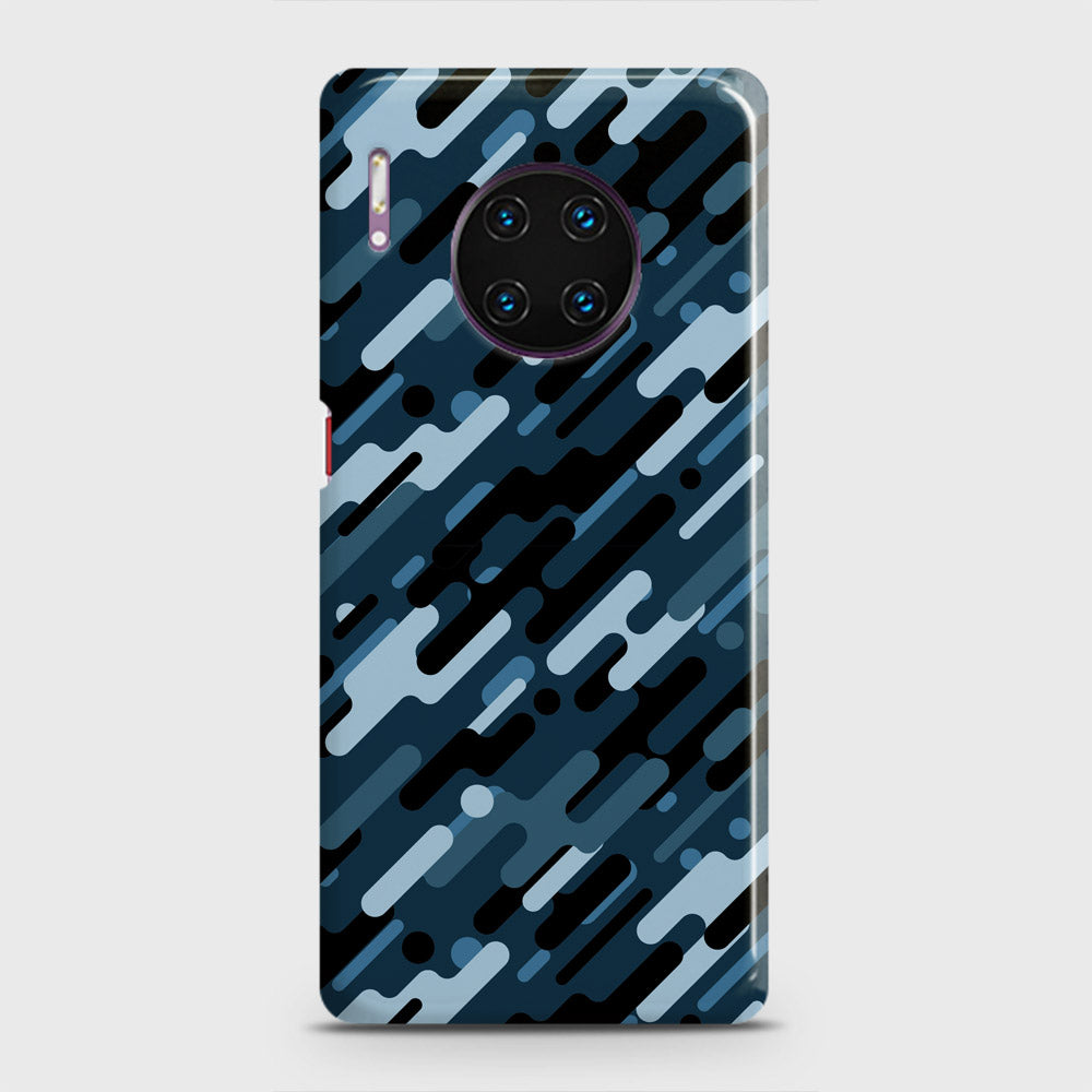 Huawei Mate 30 Pro Cover - Camo Series 3 - Black & Blue Design - Matte Finish - Snap On Hard Case with LifeTime Colors Guarantee