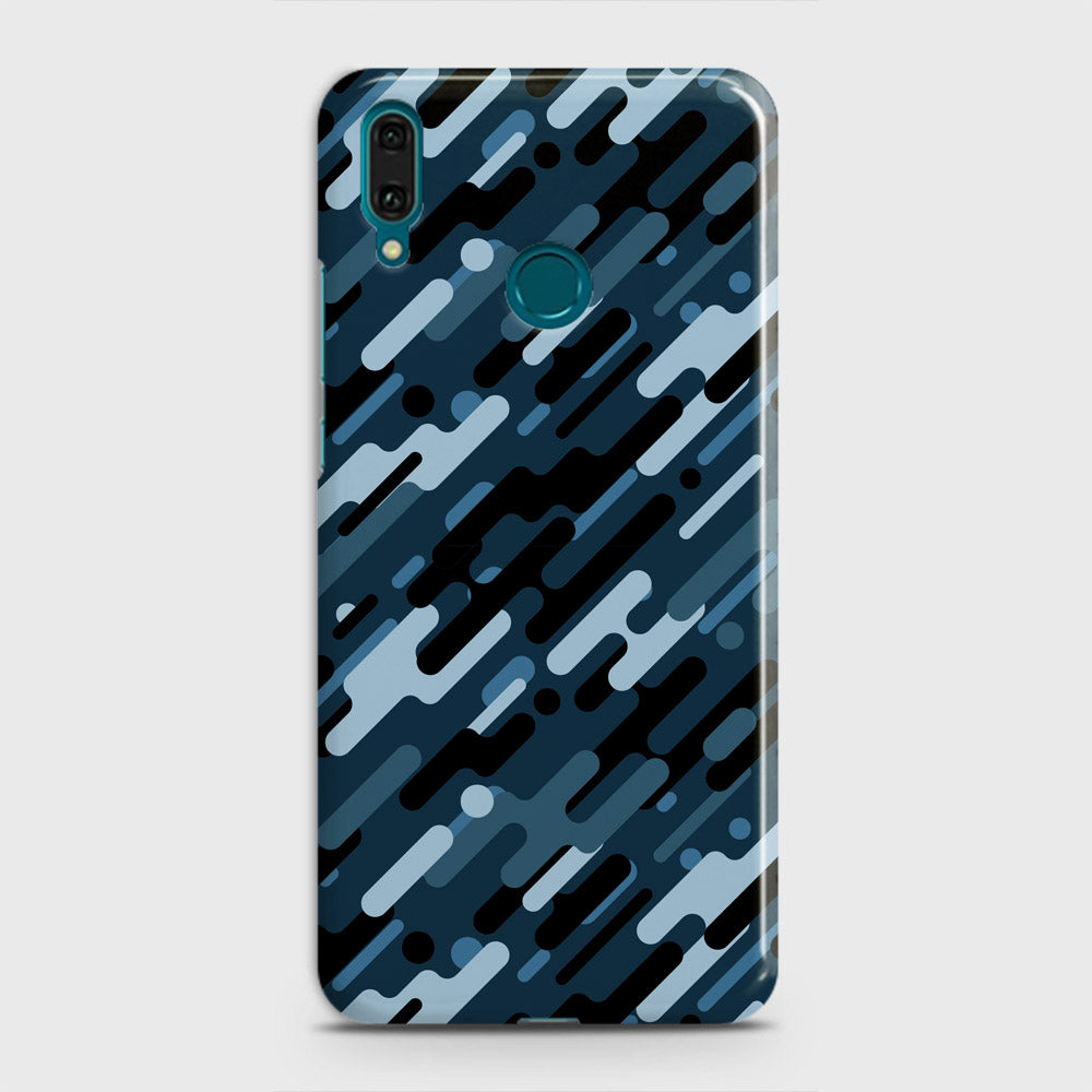 Huawei P Smart Plus Cover - Camo Series 3 - Black & Blue Design - Matte Finish - Snap On Hard Case with LifeTime Colors Guarantee