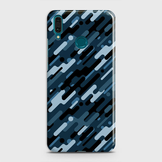 Huawei P Smart Plus Cover - Camo Series 3 - Black & Blue Design - Matte Finish - Snap On Hard Case with LifeTime Colors Guarantee