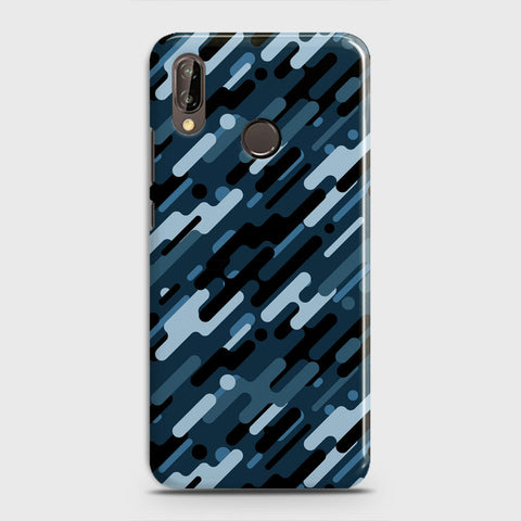 Huawei P20 Lite Cover - Camo Series 3 - Black & Blue Design - Matte Finish - Snap On Hard Case with LifeTime Colors Guarantee