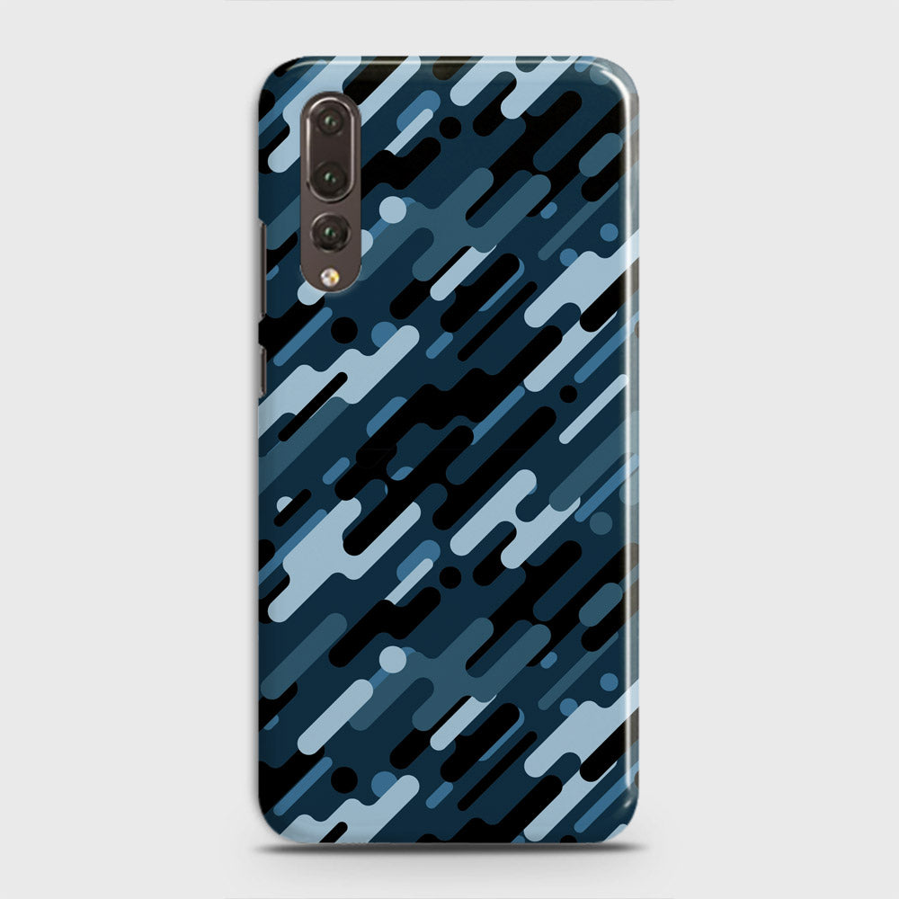 Huawei P20 Pro Cover - Camo Series 3 - Black & Blue Design - Matte Finish - Snap On Hard Case with LifeTime Colors Guarantee