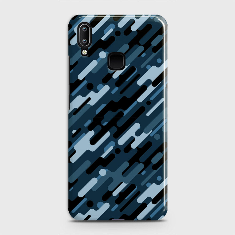 Vivo V11 Cover - Camo Series 3 - Black & Blue Design - Matte Finish - Snap On Hard Case with LifeTime Colors Guarantee