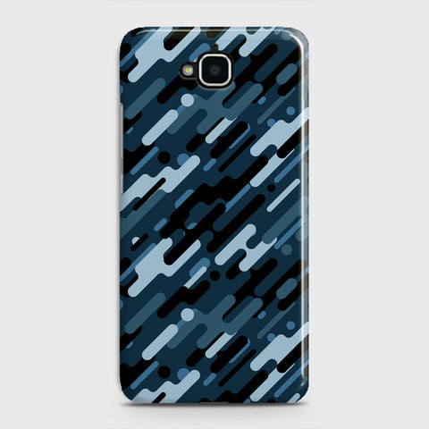 Huawei Y6 Pro 2015 Cover - Camo Series 3 - Black & Blue Design - Matte Finish - Snap On Hard Case with LifeTime Colors Guarantee