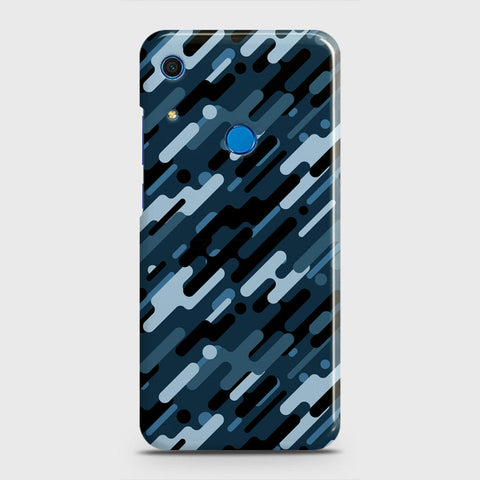 Huawei Y6s 2019 Cover - Camo Series 3 - Black & Blue Design - Matte Finish - Snap On Hard Case with LifeTime Colors Guarantee
