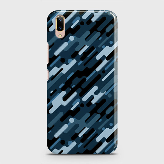 Vivo V11 Pro Cover - Camo Series 3 - Black & Blue Design - Matte Finish - Snap On Hard Case with LifeTime Colors Guarantee