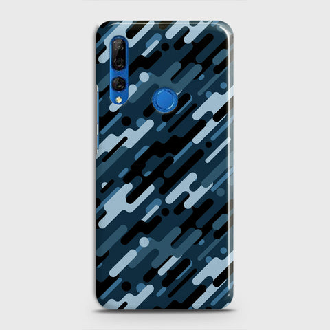 Huawei Y9 Prime 2019 Cover - Camo Series 3 - Black & Blue Design - Matte Finish - Snap On Hard Case with LifeTime Colors Guarantee