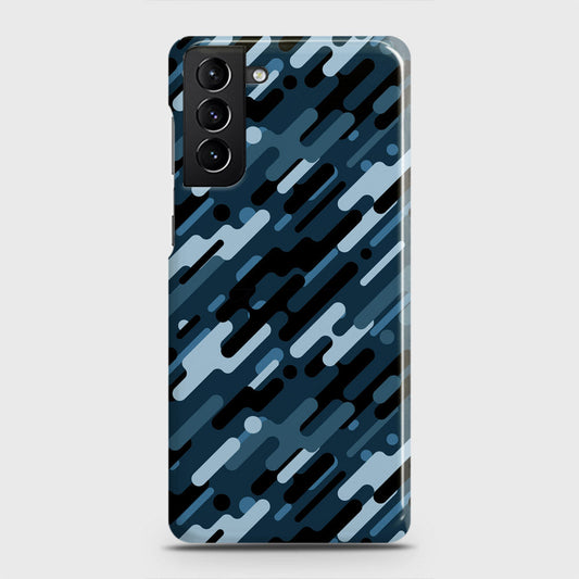 Samsung Galaxy S21 Plus 5G Cover - Camo Series 3 - Black & Blue Design - Matte Finish - Snap On Hard Case with LifeTime Colors Guarantee