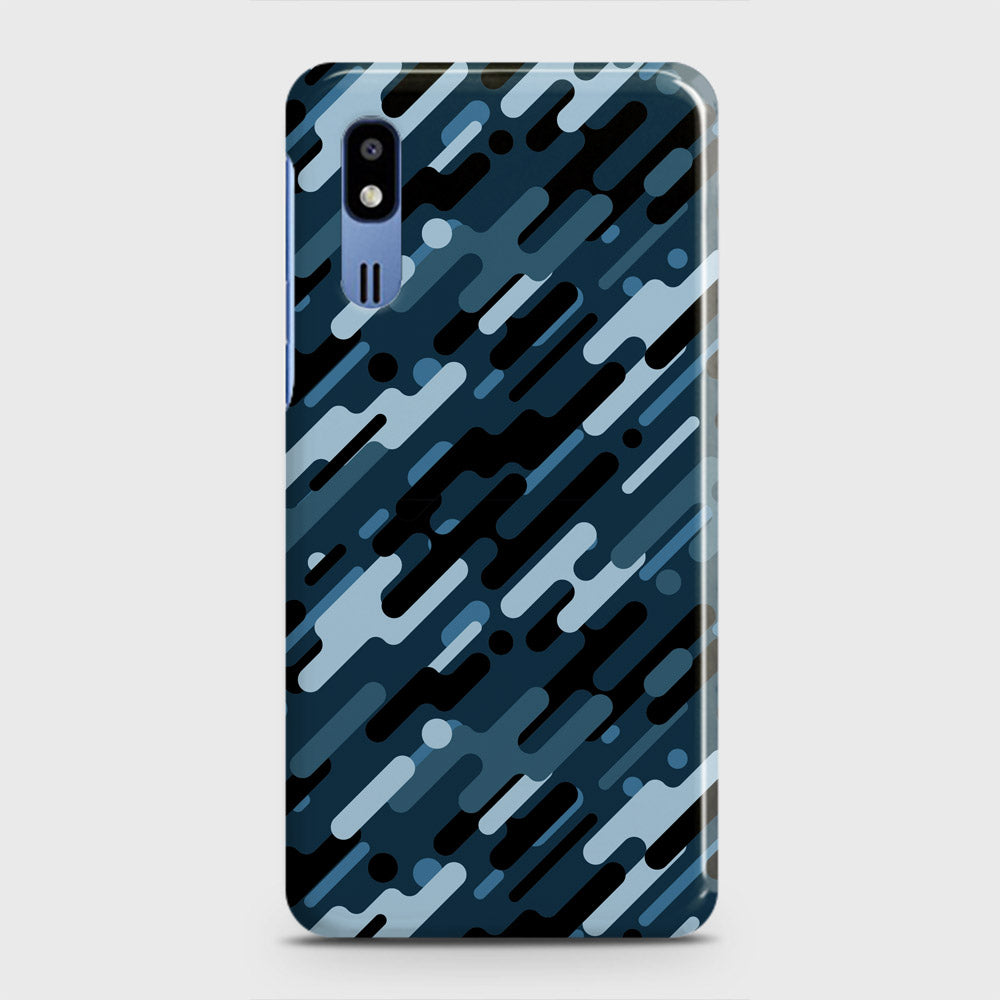 Samsung Galaxy A2 Core Cover - Camo Series 3 - Black & Blue Design - Matte Finish - Snap On Hard Case with LifeTime Colors Guarantee