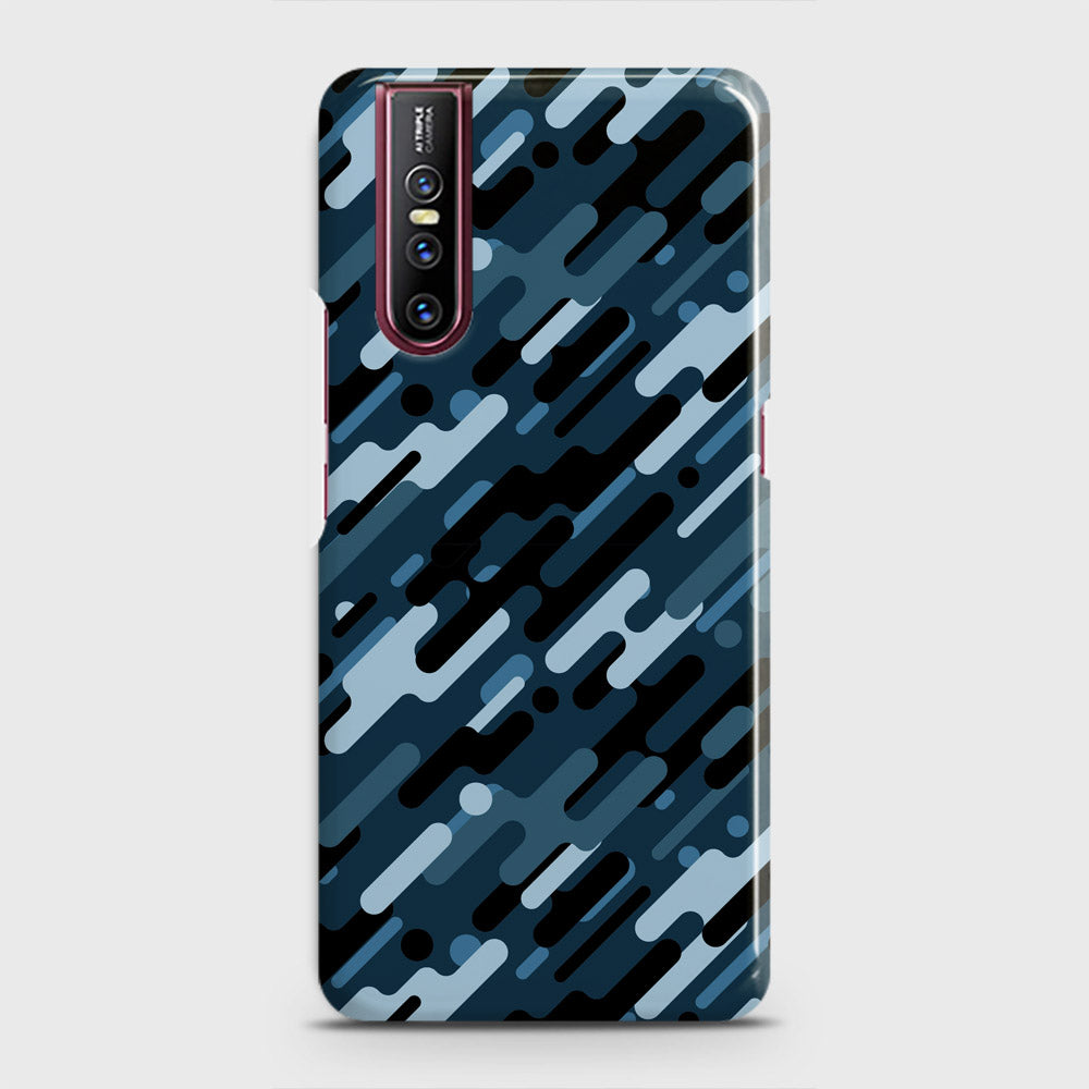 Vivo V15 Pro Cover - Camo Series 3 - Black & Blue Design - Matte Finish - Snap On Hard Case with LifeTime Colors Guarantee