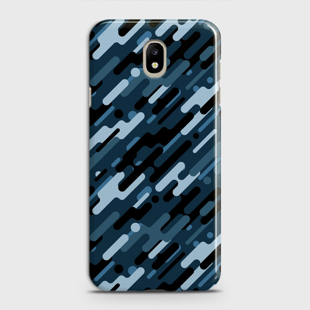 Samsung Galaxy J3 2018 Cover - Camo Series 3 - Black & Blue Design - Matte Finish - Snap On Hard Case with LifeTime Colors Guarantee