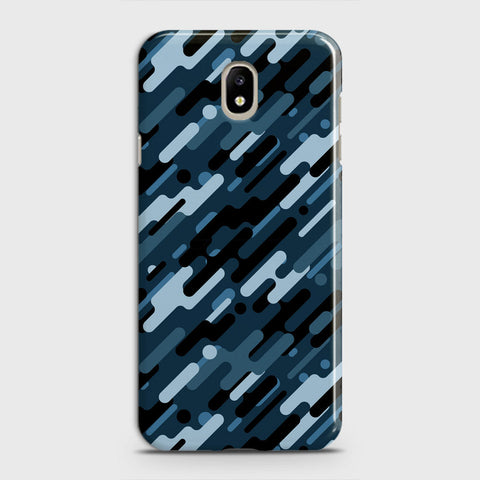 Samsung Galaxy J3 Pro 2017 / J3 2017 / J330 Cover - Camo Series 3 - Black & Blue Design - Matte Finish - Snap On Hard Case with LifeTime Colors Guarantee