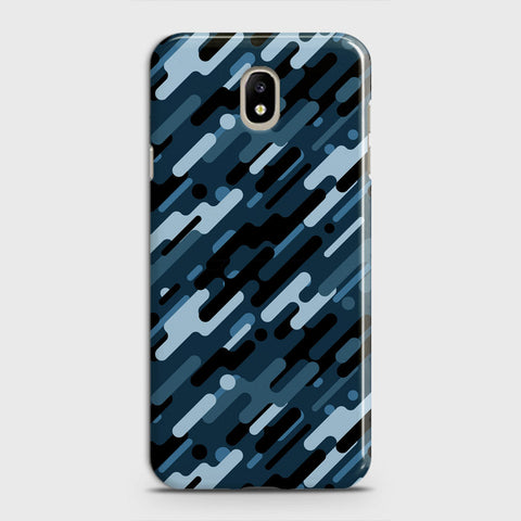 Samsung Galaxy J7 2018 Cover - Camo Series 3 - Black & Blue Design - Matte Finish - Snap On Hard Case with LifeTime Colors Guarantee