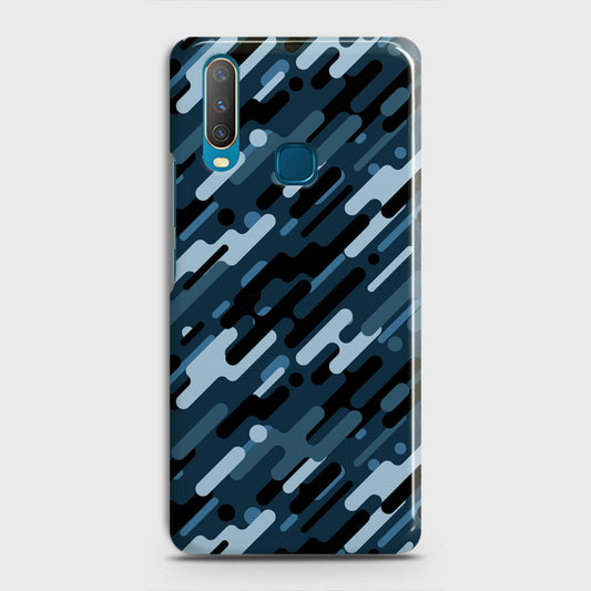 Vivo Y17 Cover - Camo Series 3 - Black & Blue Design - Matte Finish - Snap On Hard Case with LifeTime Colors Guarantee