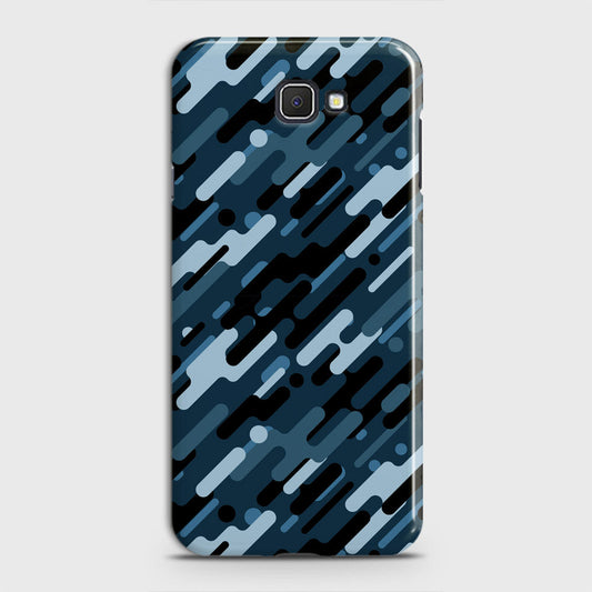 Samsung Galaxy J7 Prime Cover - Camo Series 3 - Black & Blue Design - Matte Finish - Snap On Hard Case with LifeTime Colors Guarantee
