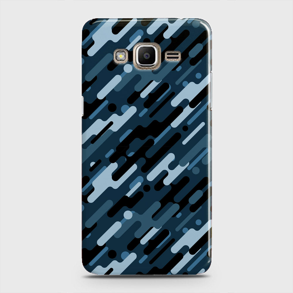 Samsung Galaxy J5 Cover - Camo Series 3 - Black & Blue Design - Matte Finish - Snap On Hard Case with LifeTime Colors Guarantee