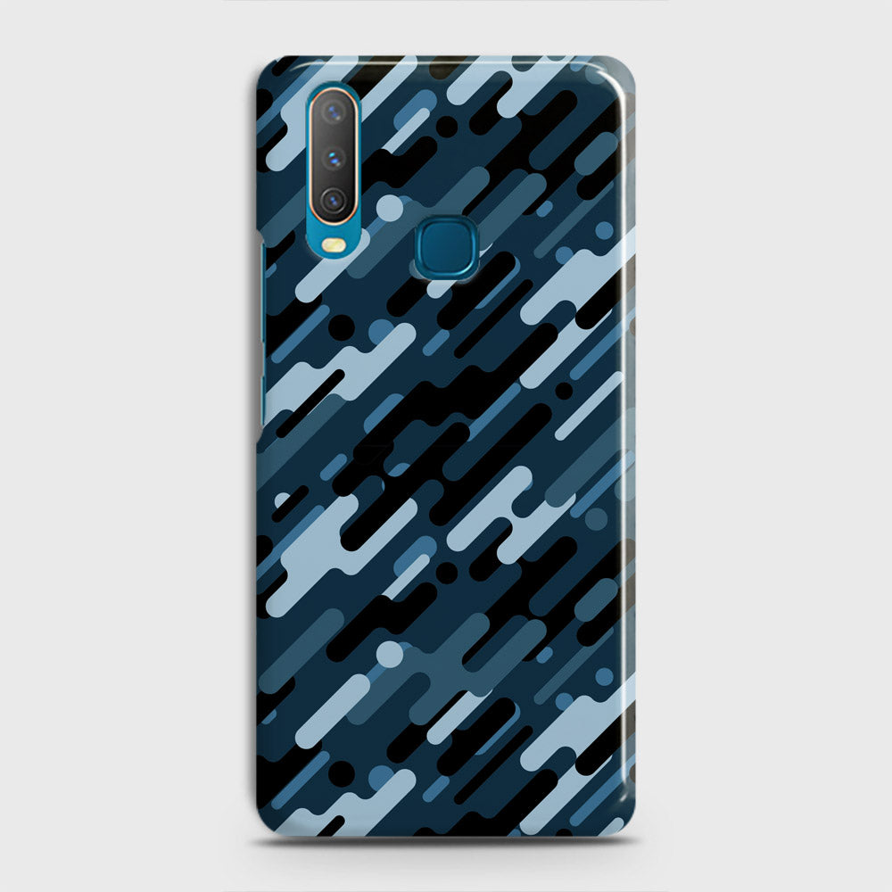 Vivo Y12 Cover - Camo Series 3 - Black & Blue Design - Matte Finish - Snap On Hard Case with LifeTime Colors Guarantee