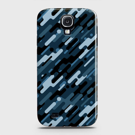 Samsung Galaxy S4 Cover - Camo Series 3 - Black & Blue Design - Matte Finish - Snap On Hard Case with LifeTime Colors Guarantee