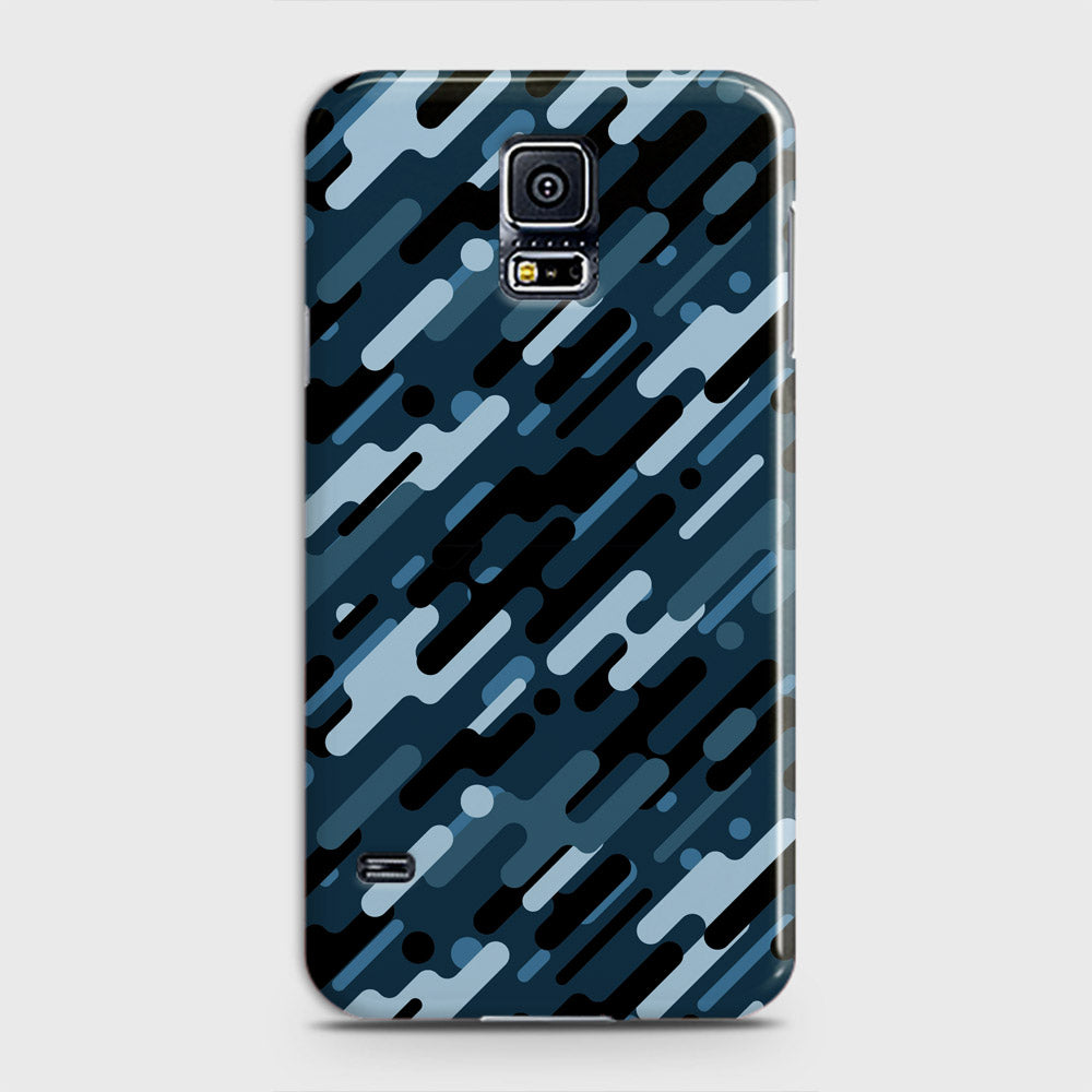 Samsung Galaxy S5 Cover - Camo Series 3 - Black & Blue Design - Matte Finish - Snap On Hard Case with LifeTime Colors Guarantee