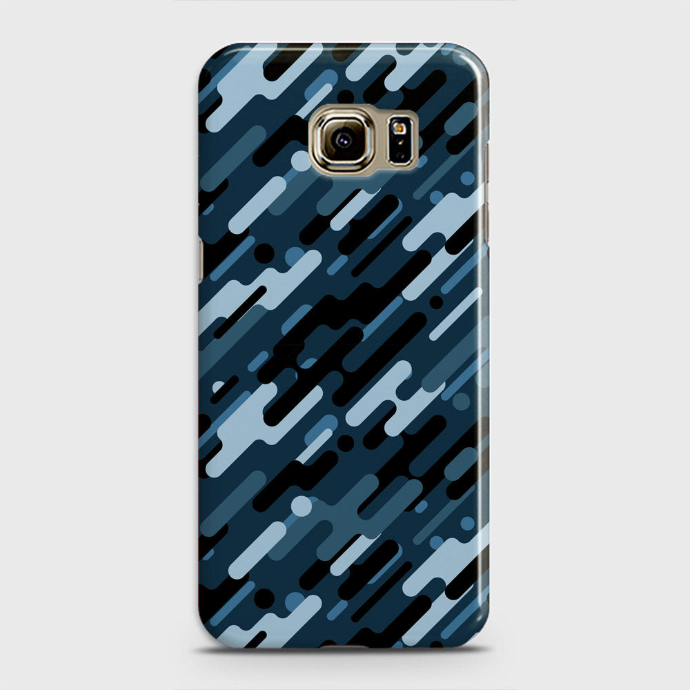 Samsung Galaxy S6 Cover - Camo Series 3 - Black & Blue Design - Matte Finish - Snap On Hard Case with LifeTime Colors Guarantee